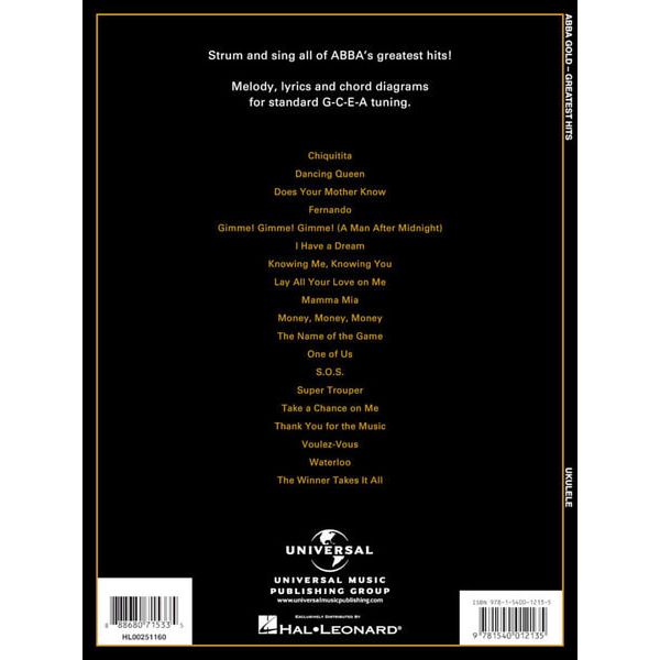 Hal Leonard ABBA Gold Ukulele