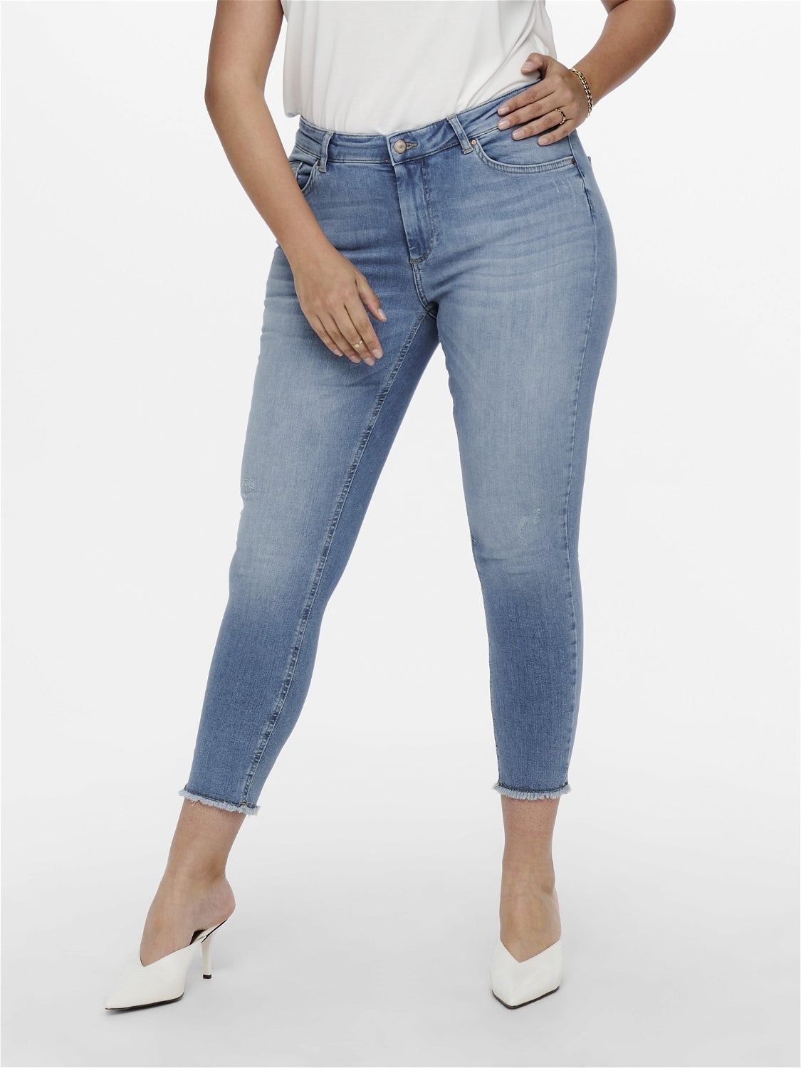 CARWILLY Mittlere Taille Skinny Fit Jeans Light Blue Denim