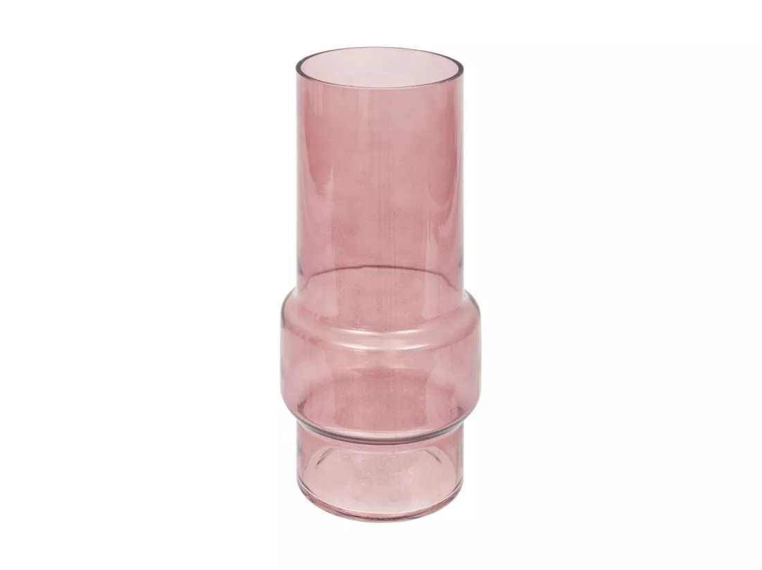 Vase en verre modelé Rose poudré H 25 cm