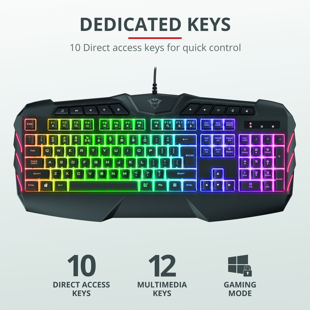 Trust GXT 881 Odyss Halbmechanische Tastatur