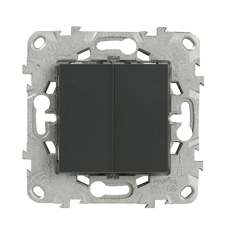 Mécanisme poussoir double Schneider Electric Unica Déco anthracite