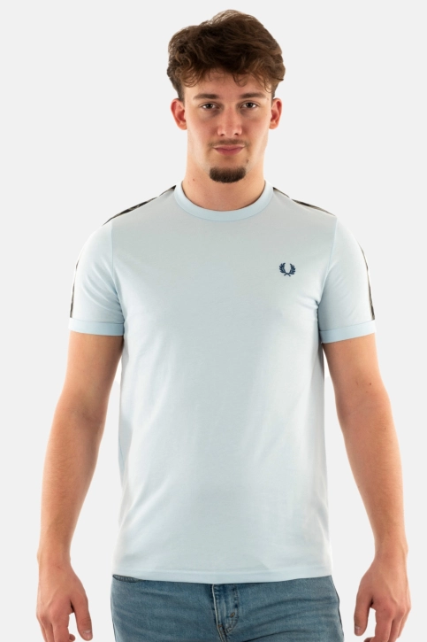 Tee shirt fred perry contrast tape ringer v27 lightice/wrmgrey
