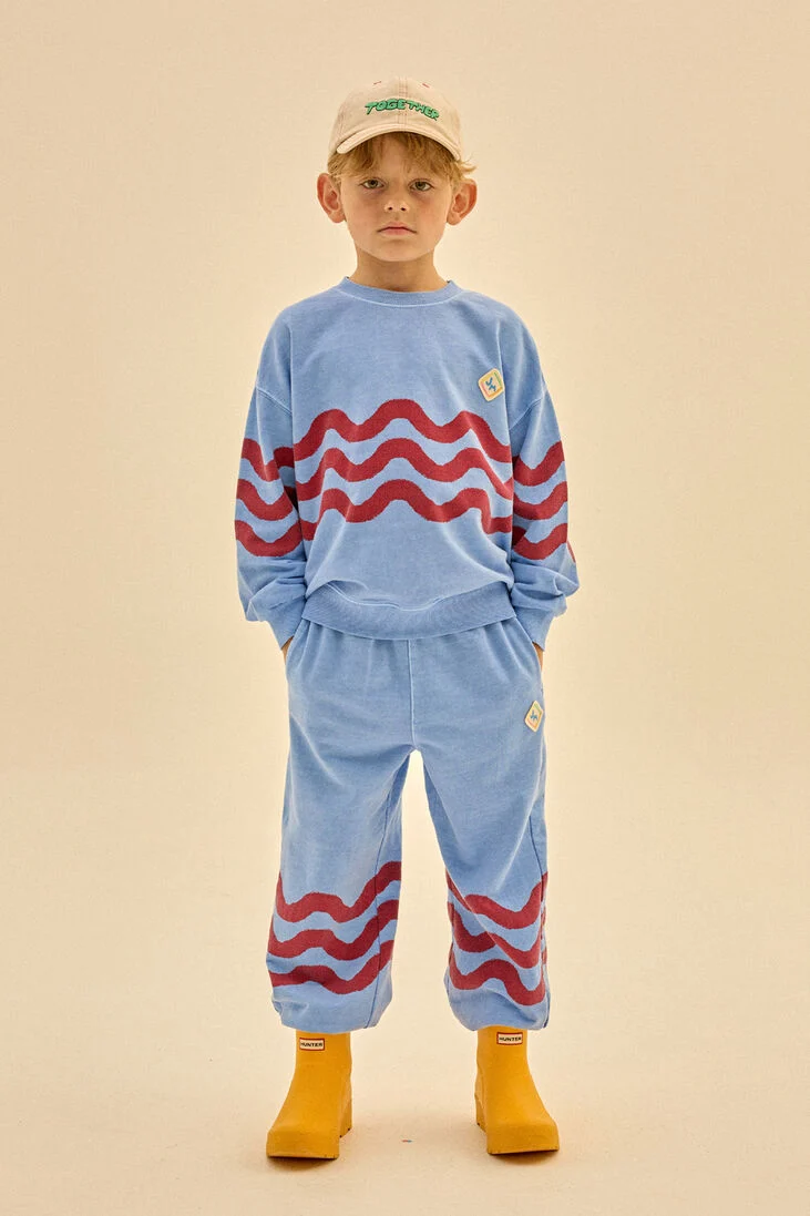 Jelly Mallow blauwe jelly mallow sweater wave pigment sweatshirt