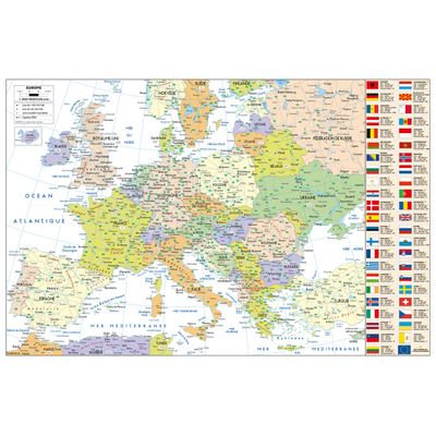 Quo Vadis Equology - Calendrier recyclé horizontal - 13 mois sur 1 face - carte de France au verso - 43 x 55 cm