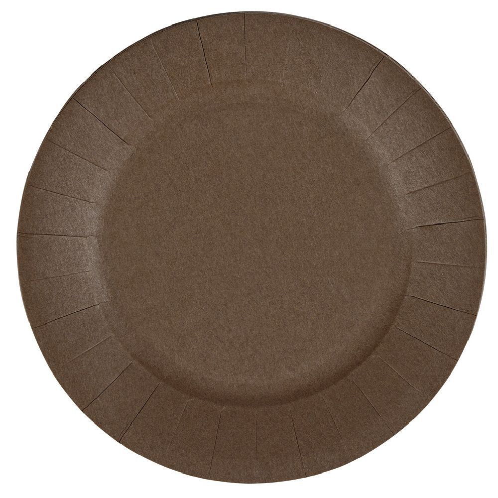 Lot de 10 assiettes en carton taupe Ø18 cm