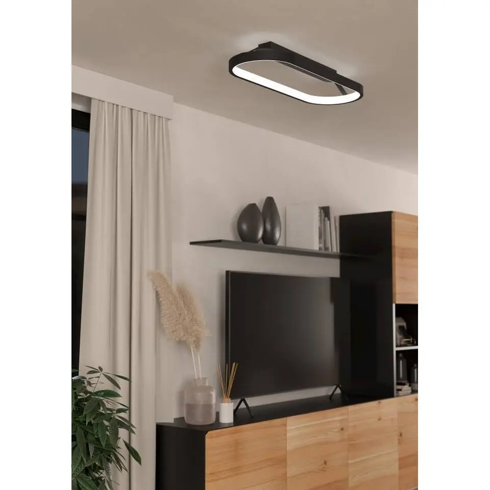 EGLO Codriales Plafondlamp - LED - 79 cm - Zwart/Wit