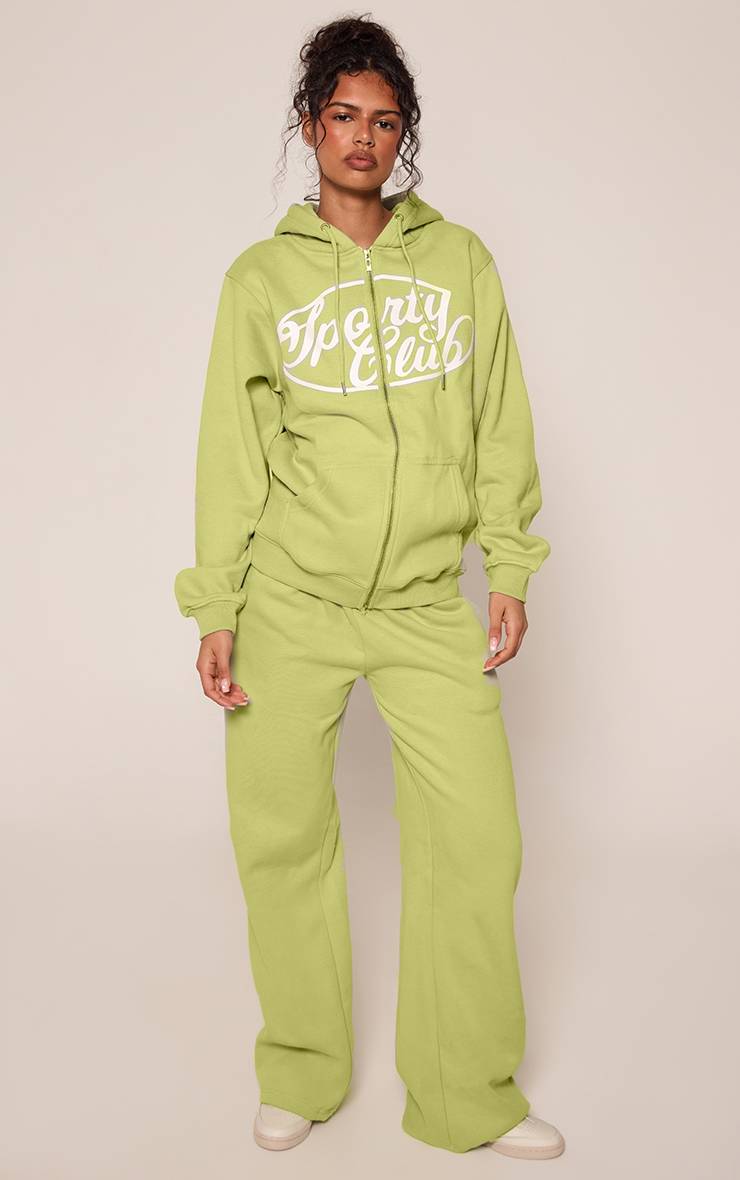Lime Green Sweat À Casynthétiqueche Zippé En Molleton De Coton Sports Club