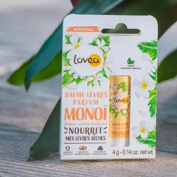Lovea - Bálsamo Labial - Monoi - Lábios Secos - Com Manteiga de Karité 4g