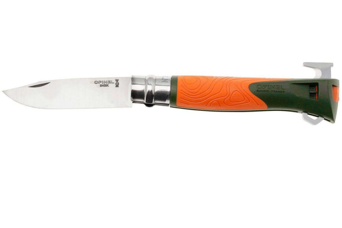 Opinel No. 12 Explore 002454 Orange, bushcraft zakmes met tekentang