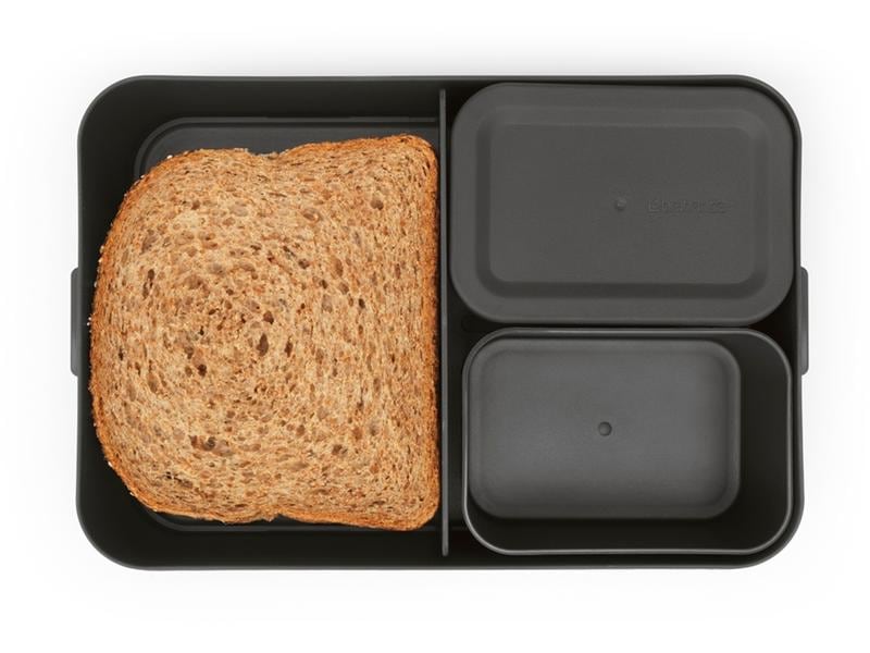 Brabantia Lunchbox Make & Take 25.5 x 16.7 x 6.2 cm, Dunkel Znünibox