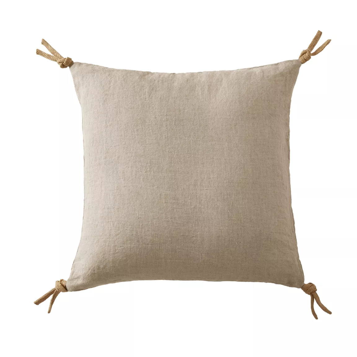 Coussin carré lin lavé (45 cm) Louise Beige