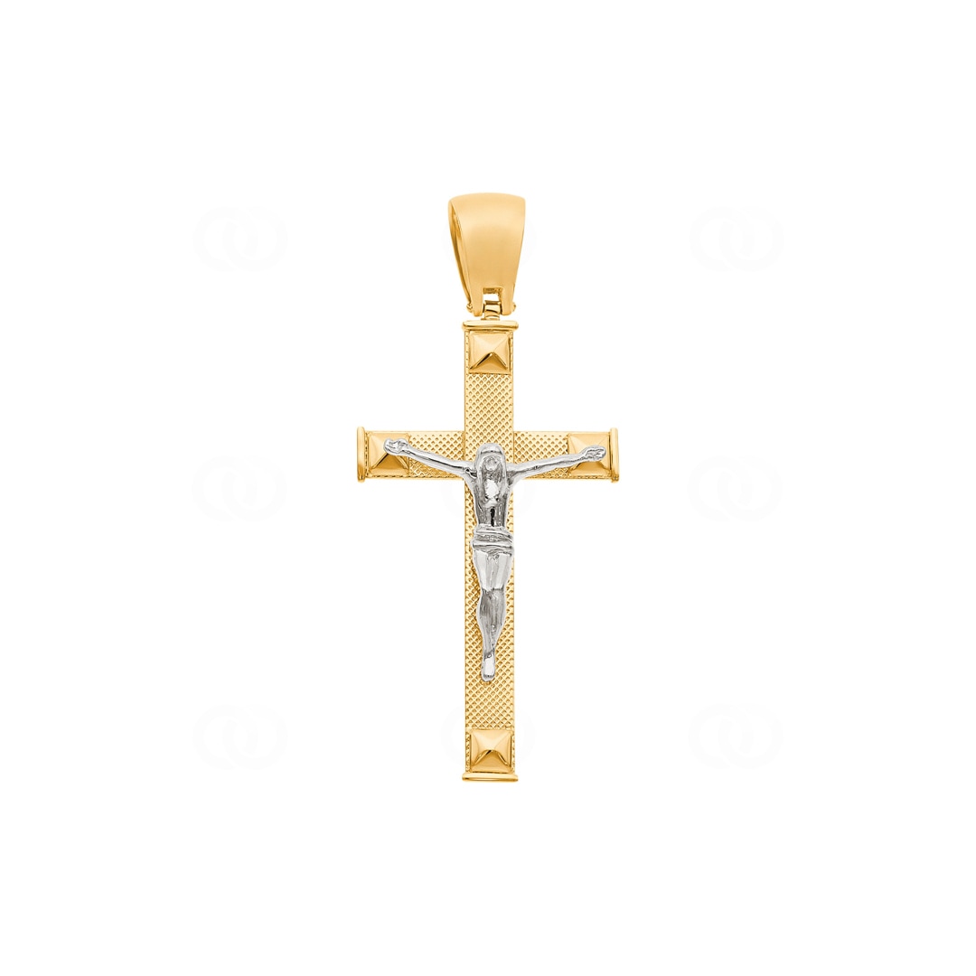 Anhänger 750/18 K Gelbgold Kreuz mit Jesus 59 x 27 mm