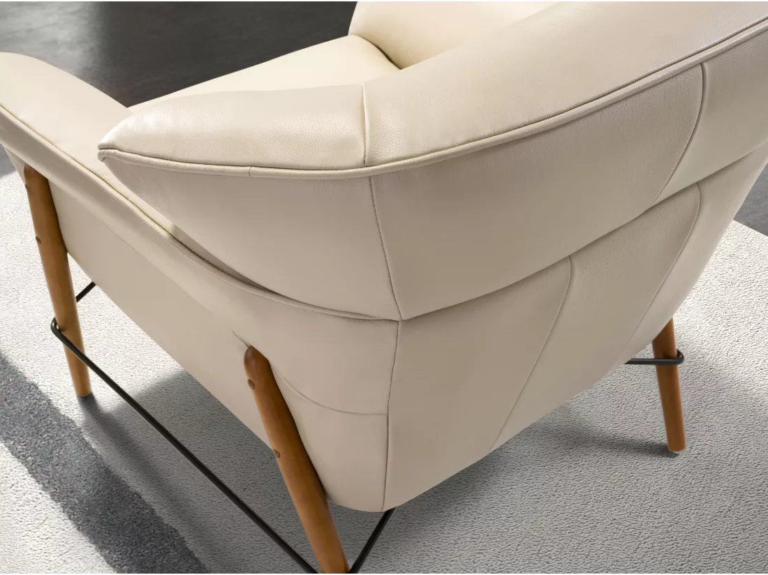 Fauteuil en cuir sable 5129 ANGEL CERDA