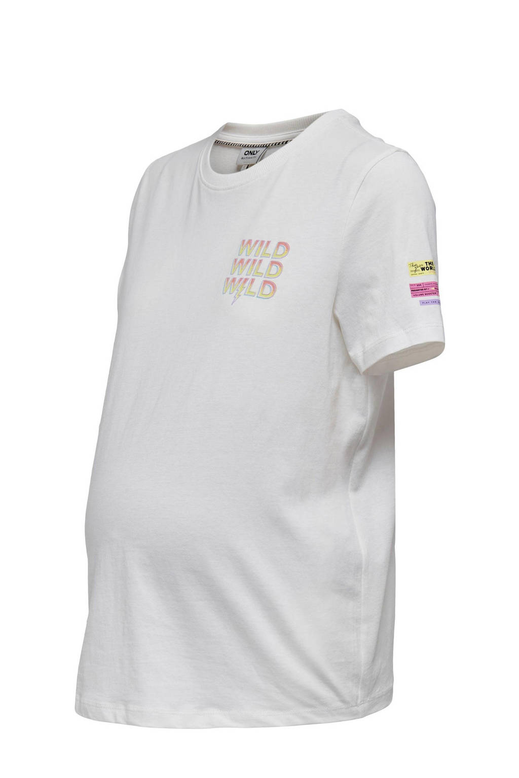 ONLY MATERNITY zwangerschapsshirt OLMJEN met backprint wit