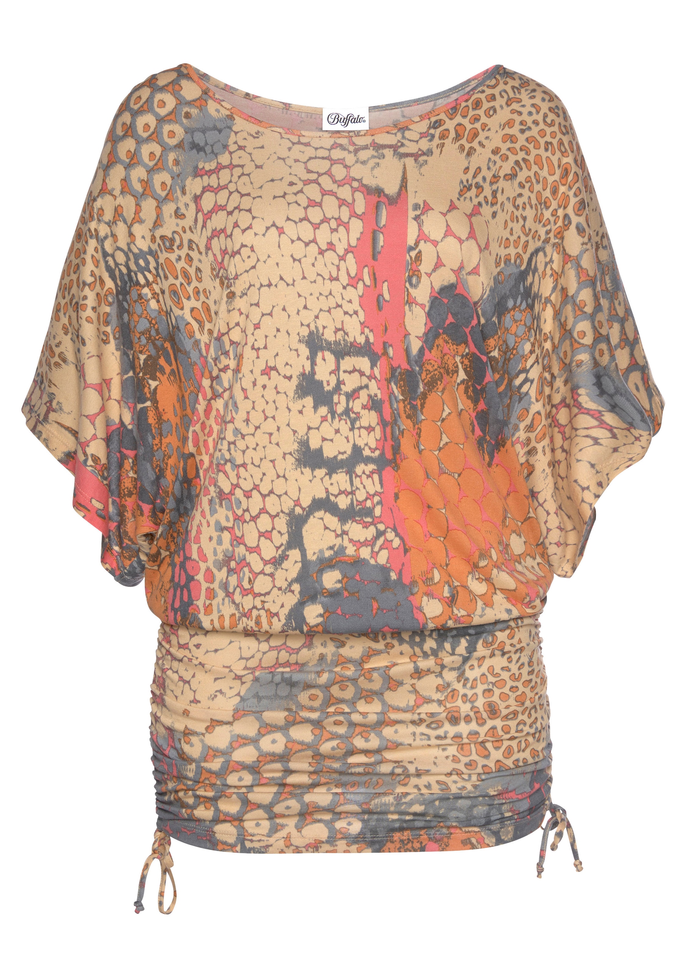 Buffalo Longshirt , mit Echsenprint, elastisches Strandkleid, Sommerkleid
