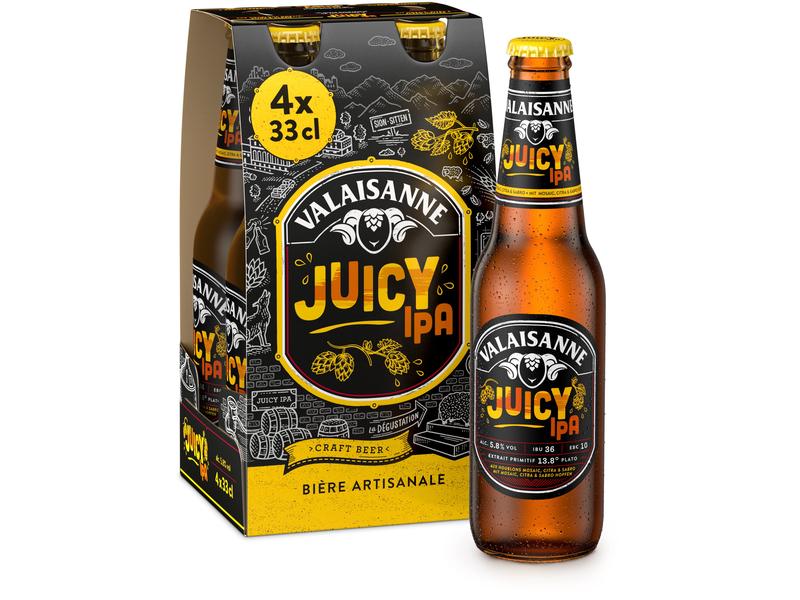 Valaisanne Bier Juicy IPA 4 x 0.33 l Kaltgehopftes, trübes India Pale Ale
