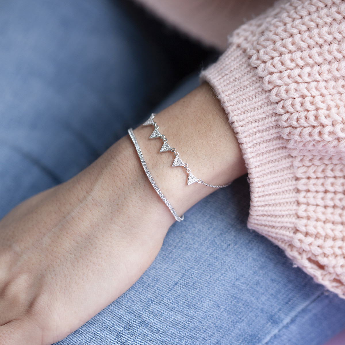 Bracelet tennis argent 925 zirconias 18 cm