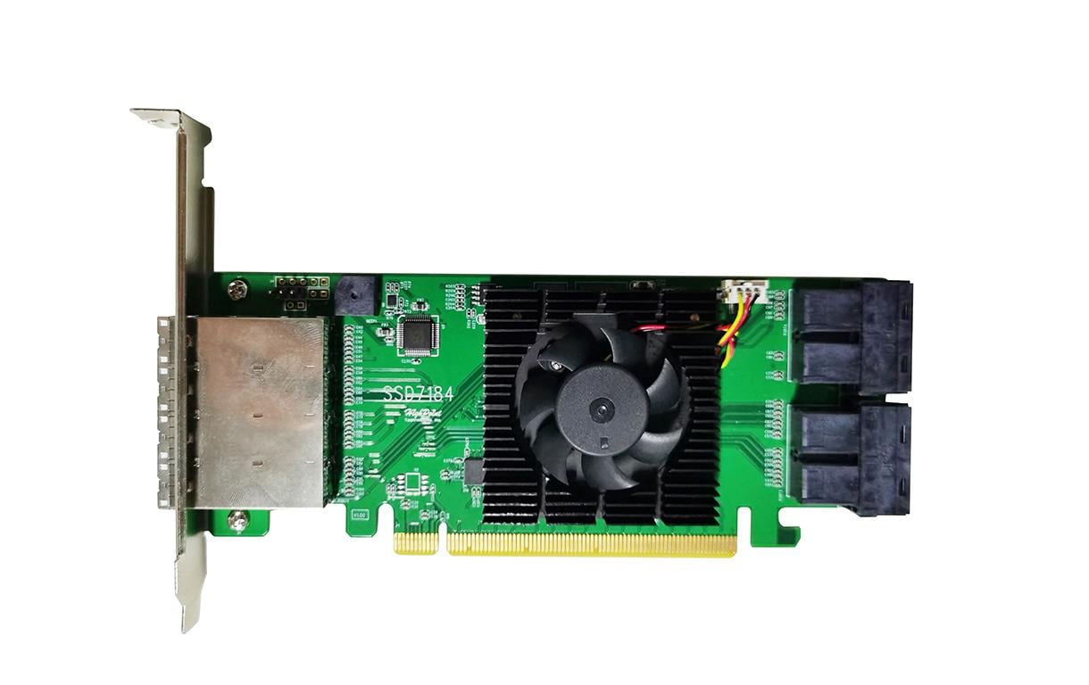 RAID-Controller SSD7184 2x 8643, 2x 8644, PCI-Ex16v3<br>HighPoint High Port Count NVMe RAID Serie- 8-Kanal PCIe 3.0 NVMe RAID Controller