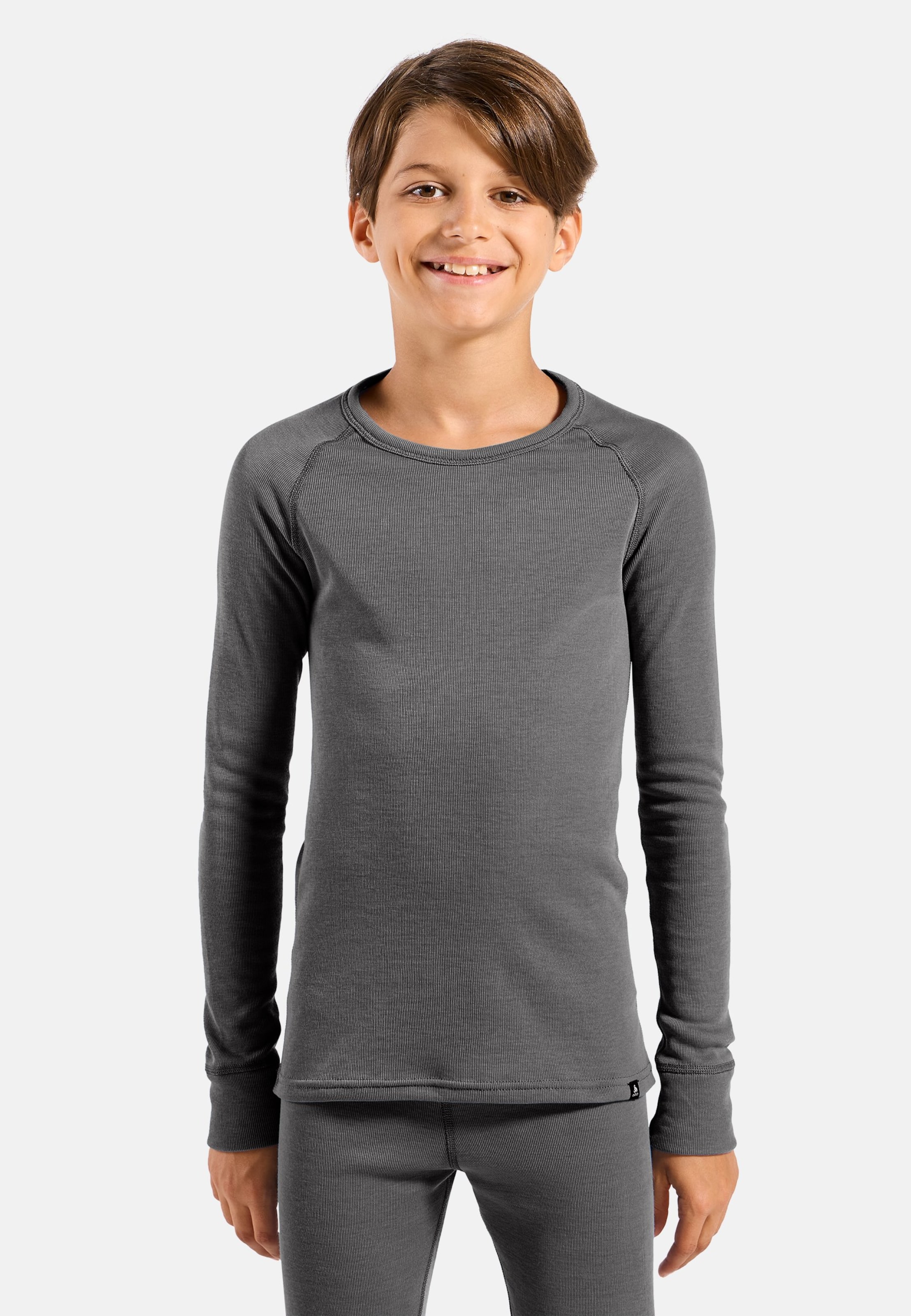 Active Warm Kids Base Layer Oberteil in odlo steel grey melange