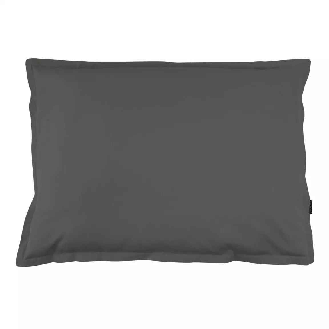 Taie d'oreiller rectangulaire percale de coton (80 cm) Cali Gris anthracite