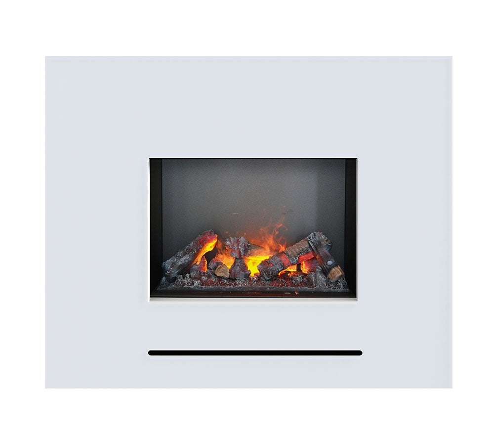 GLOW FIRE Elektrische haard 'Lessing' | Waterdamphaard met kachel in wit als vrijstaande haard | HxBxD: 90x110x35 cm