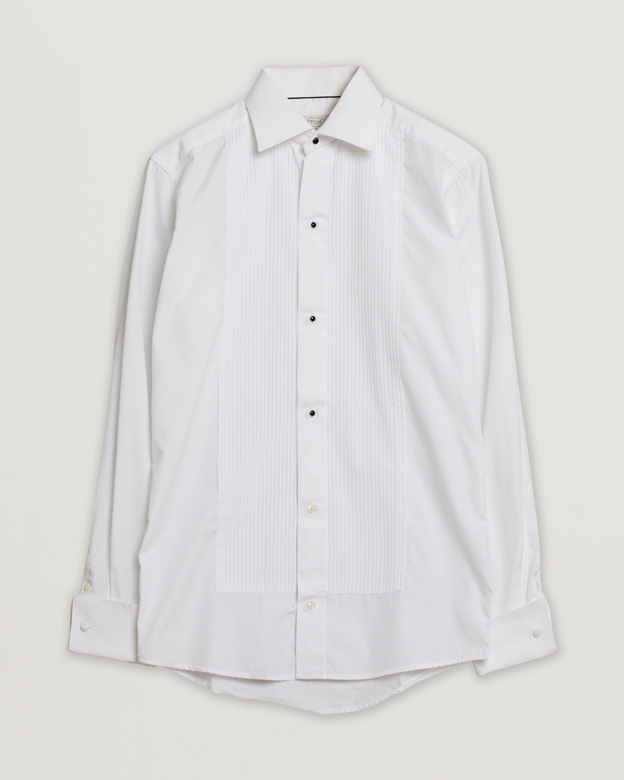 Eton Slim Fit Tuxedo Shirt Black Ribbon White