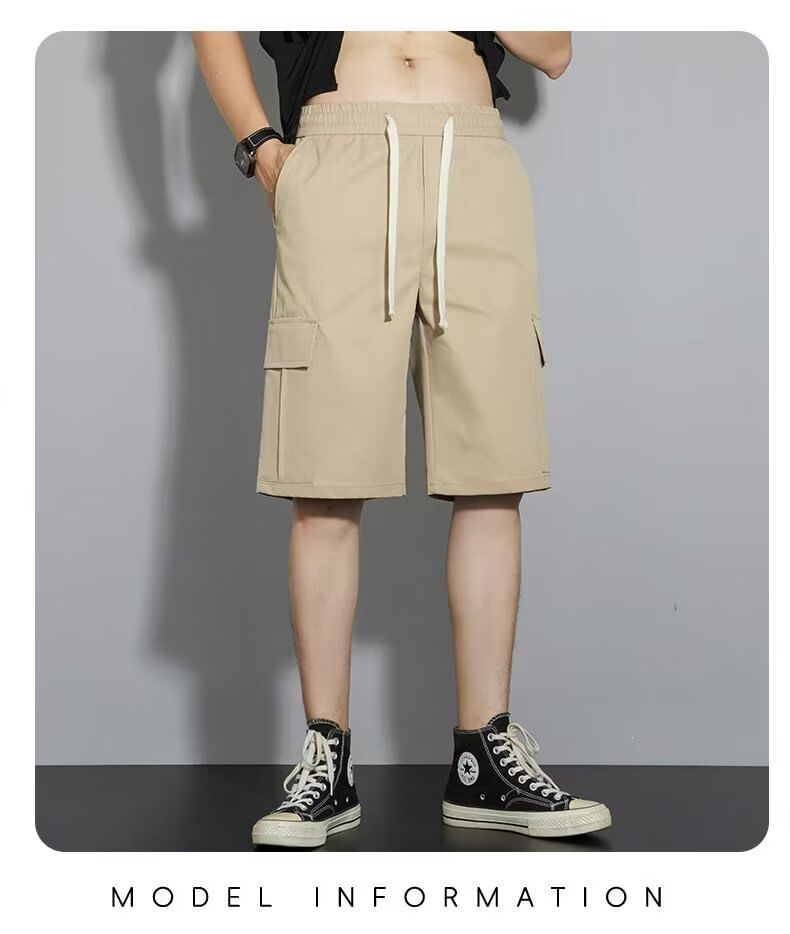 Antaeus - Mid Rise Plain Cargo Shorts