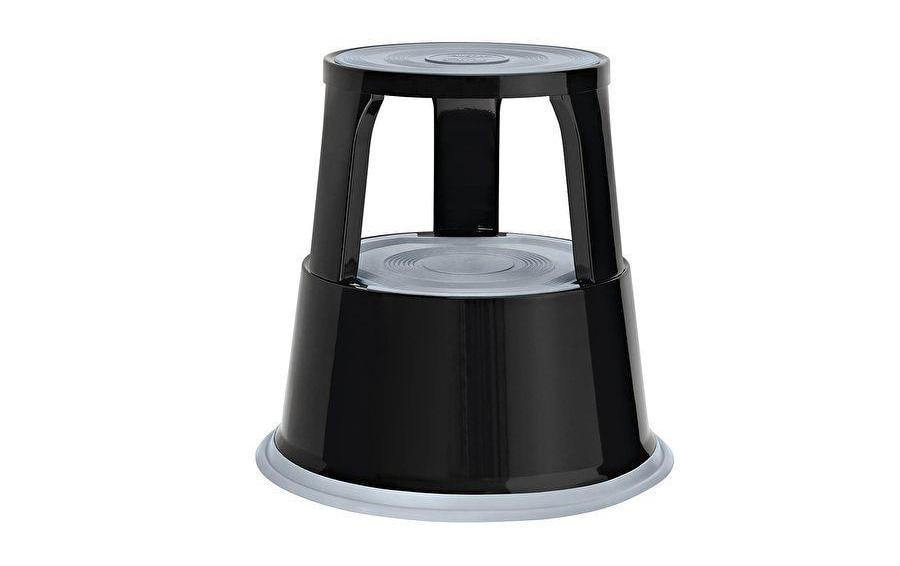 Hocker Step Metall, SchwarzRollhocker aus Metall
