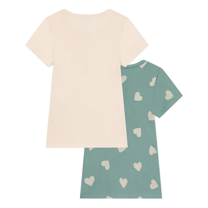 Petit Bateau Lot 2 T-shirts Cœurs | Sauge