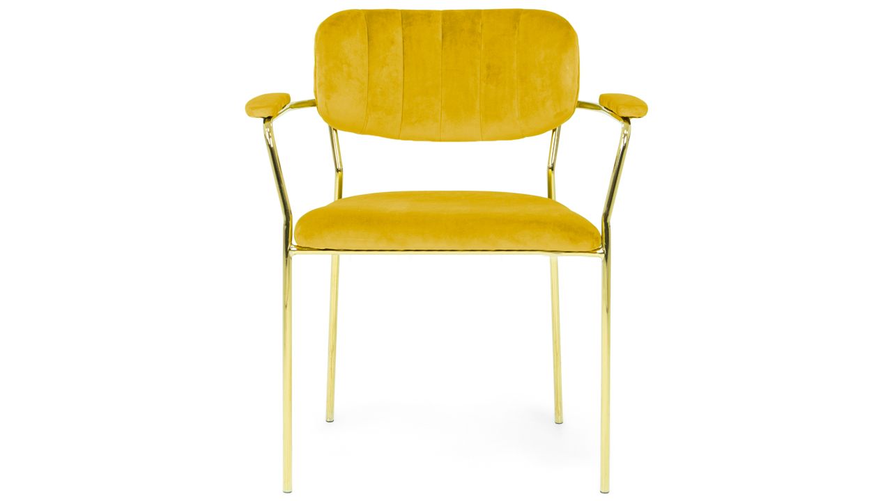 Eetstoel - geel Blanchett B67 x D60 x H79 cm
