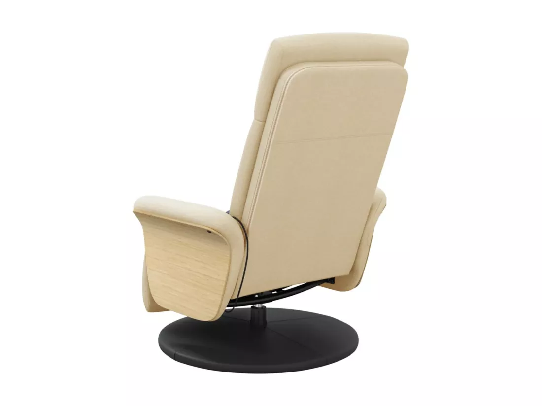 Fauteuil inclinable de massage avec repose-pieds crème tissu