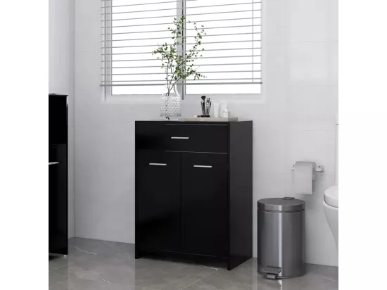Armoire de salle de bain noir 60x33x80 cm bois d’ingénierie