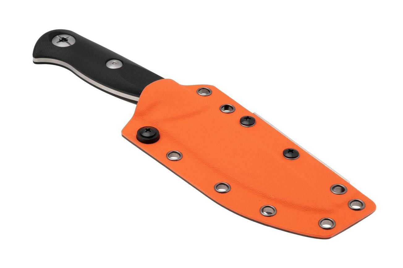 Kizer Vanguard Evenki 3, 1099A1 Stonewashed AEB-L, Black G10, vaststaand mes, Azo design