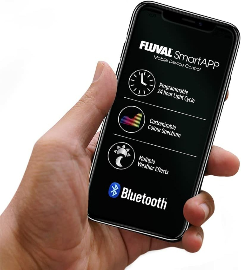 Éclairage del bluetooth fluval roma pour aquarium, 125 l, noyer