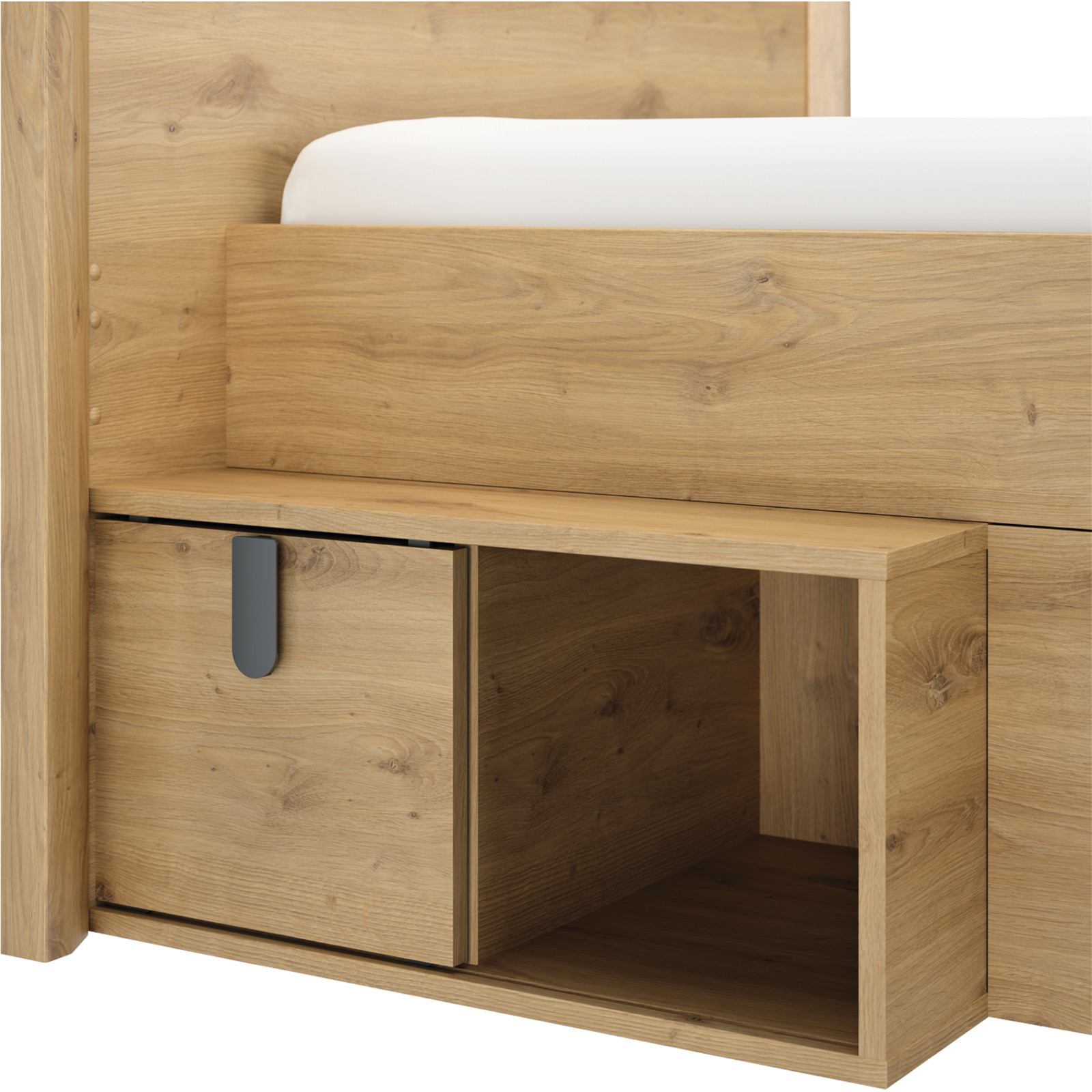 Bett Lugano Dekor Artisan Weiss 123 x 207 cm