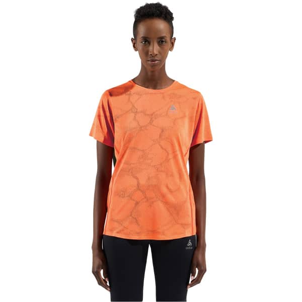 T-shirt running ODLO ZEROWEIGHT ENGINEERED CHILL-TEC W LIVING CORAL MELANGE