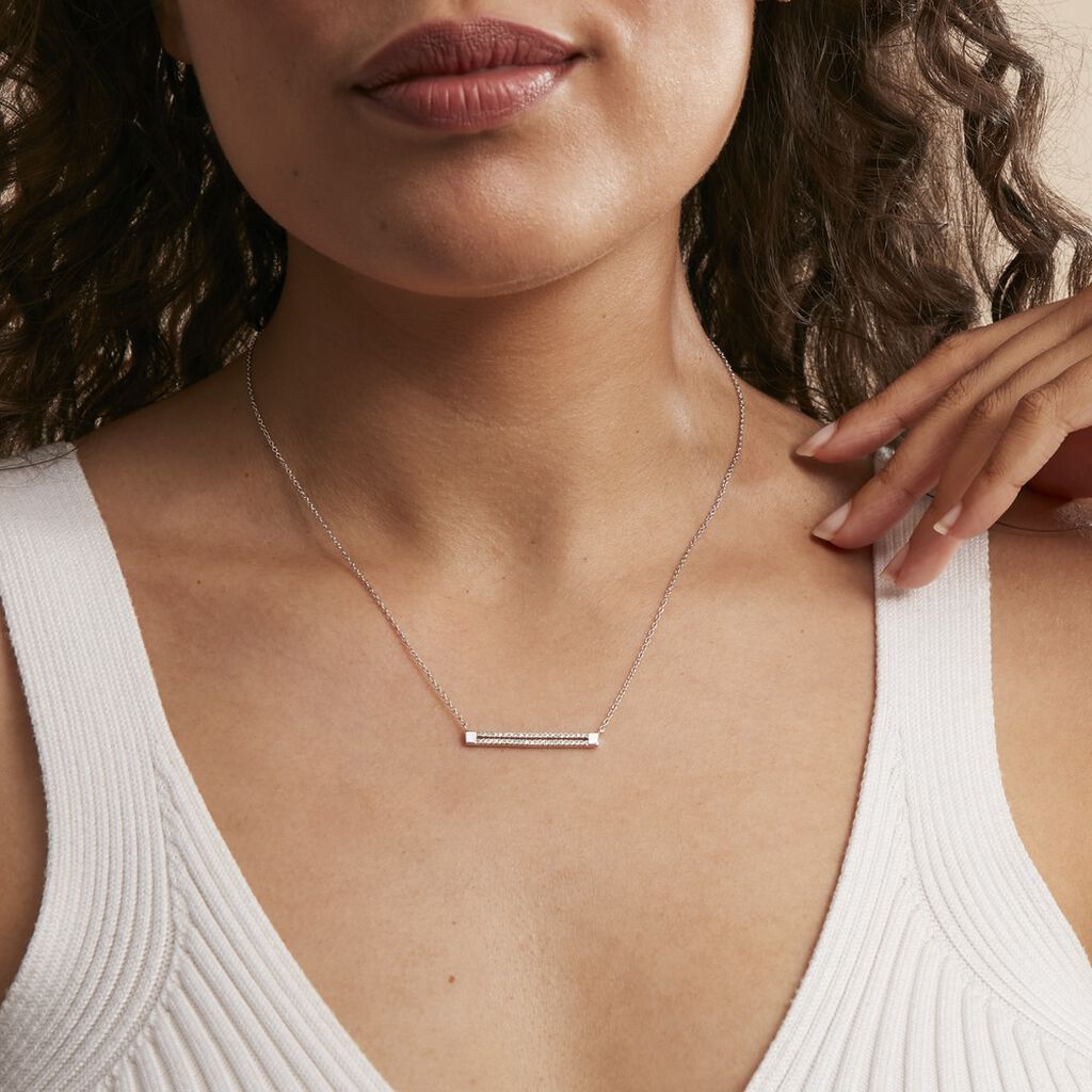 Collier Ulysses Argent Blanc Oxyde De Zirconium