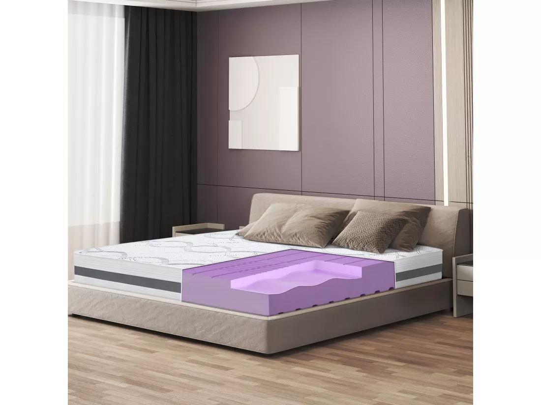 Matelas Double 160x200 à mémoire de forme | Premium Quality | Hauteur 25 cm | Made in Italy