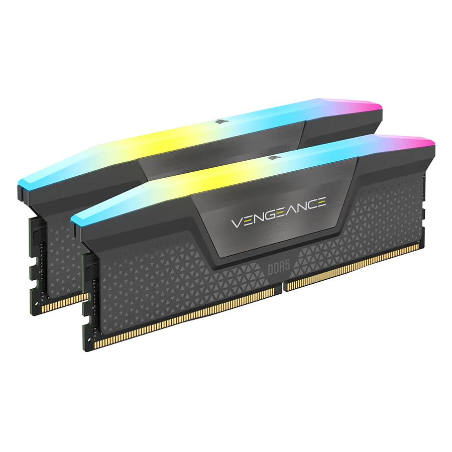 Corsair Vengeance RGB Black - 2 x 16 Go (32 Go) - DDR5 5200 MHz - CL40 - Ryzen Edition