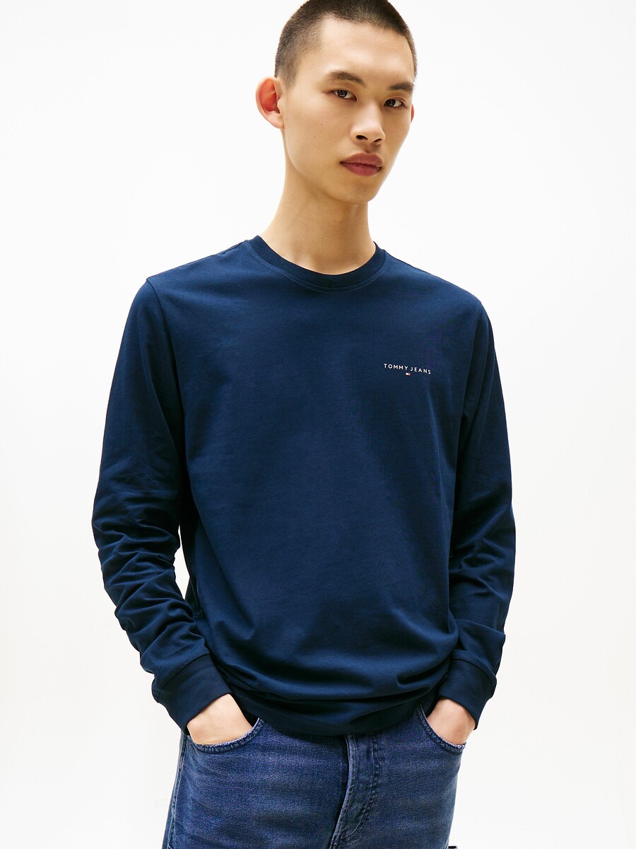 TOMMY JEANS<br>Camiseta com gola redonda e mangas compridas