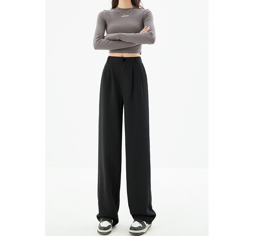 evanesce - Hoge taille effen wijde broek
