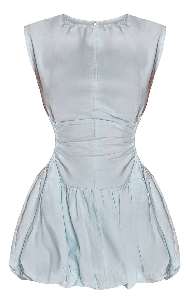 Bleu Layette Robe Bouffante À Dos Découpé