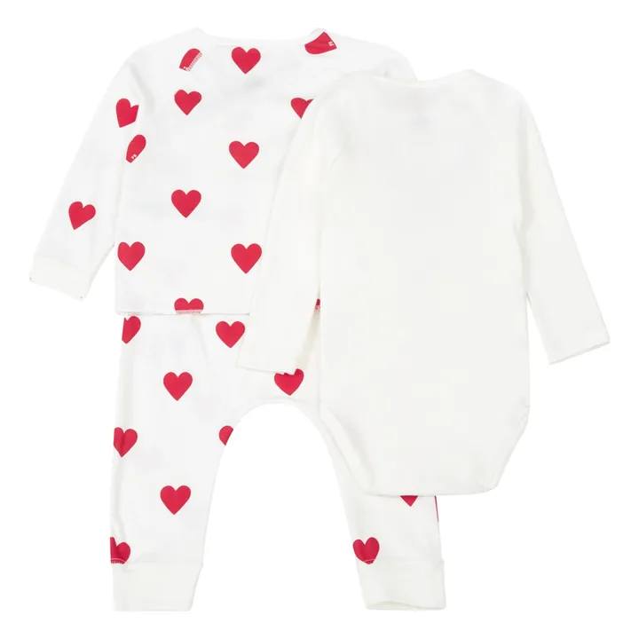 Petit Bateau Ensemble 3 Pièces en Côte | Rouge
