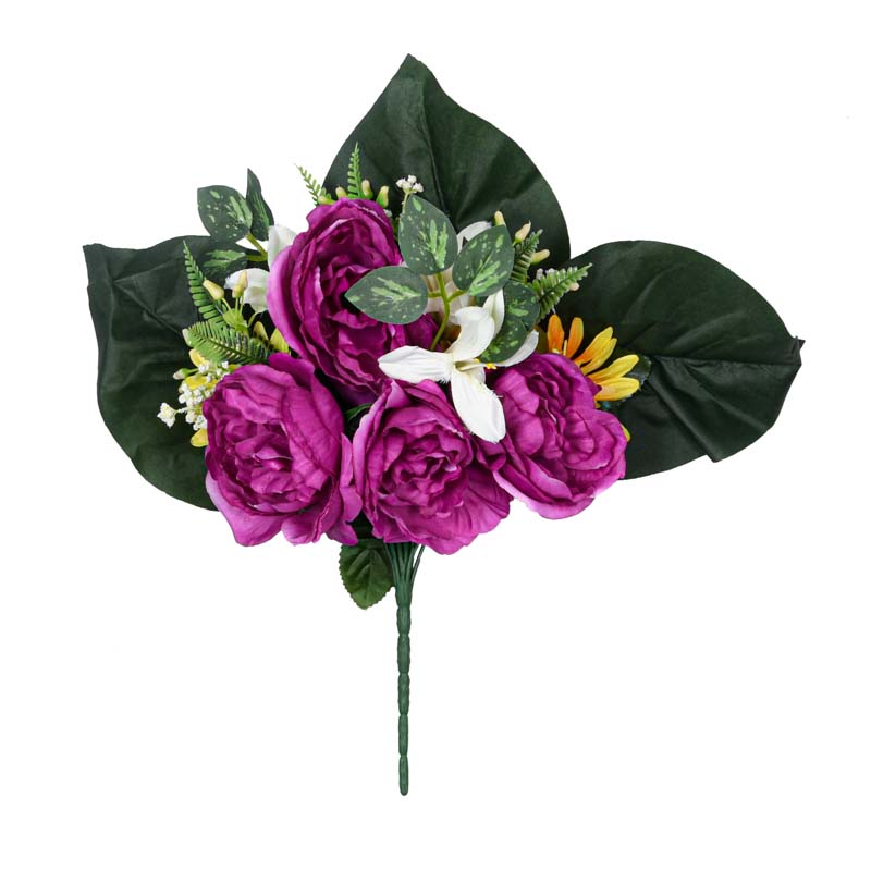 Bouquet de roses, gerberas, lys