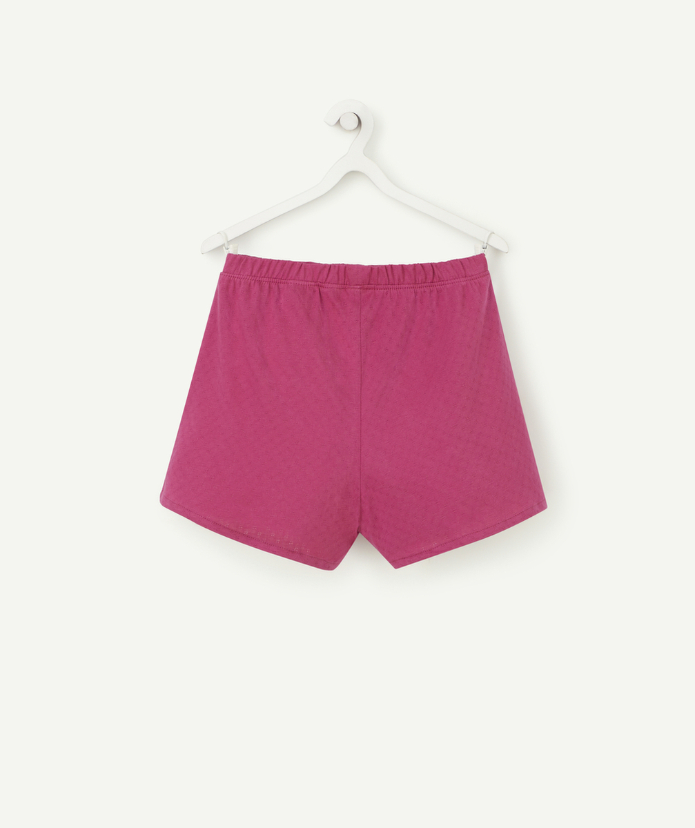 SHORT FILLE FUCHSIA EN COTON