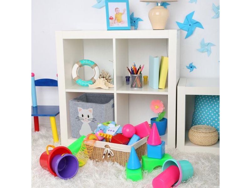 relaxdays Spielzeugkorb Katze Idealer Aufbewahrungskorb für das Kinderzimmer