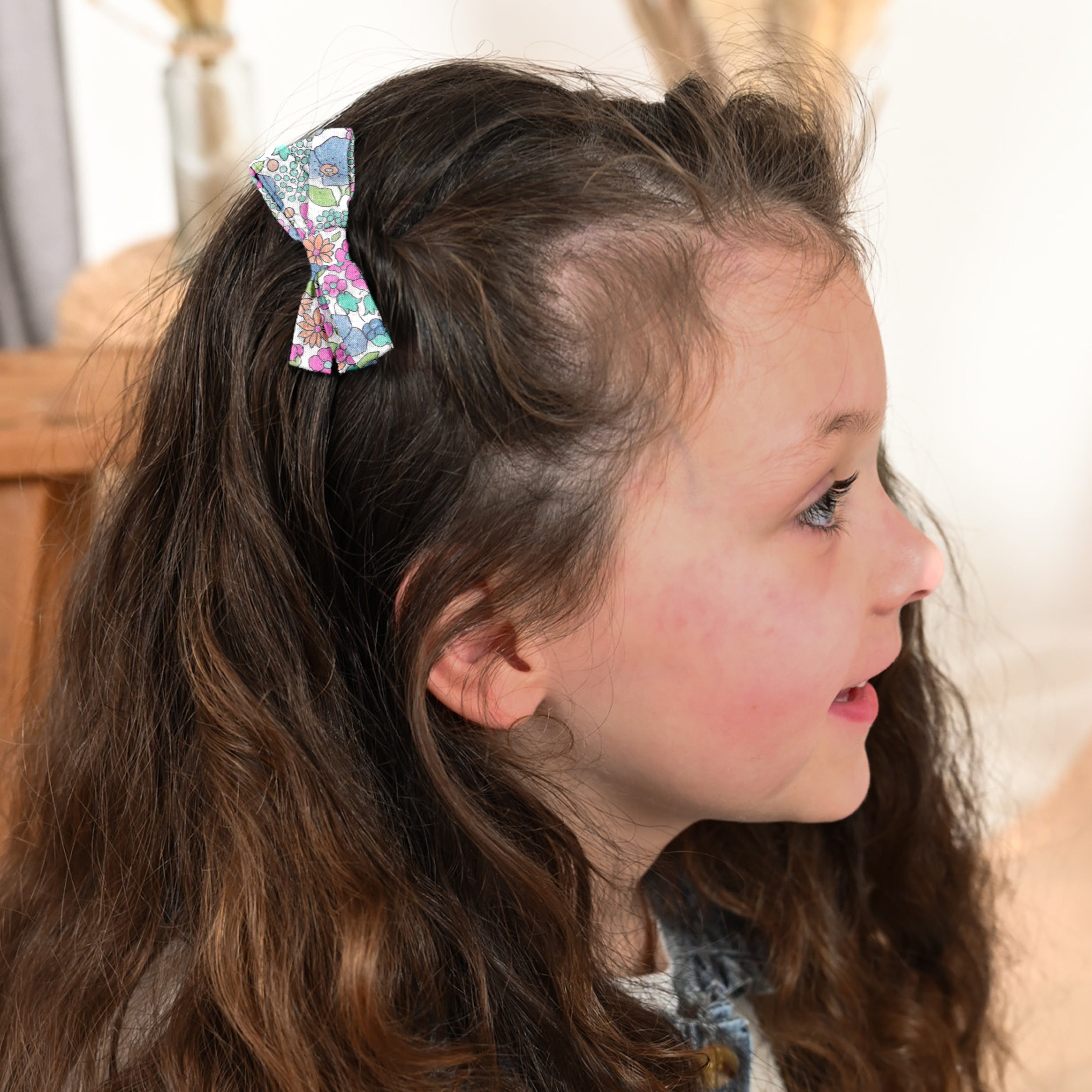Barrette Ruban Pastel Fleuri