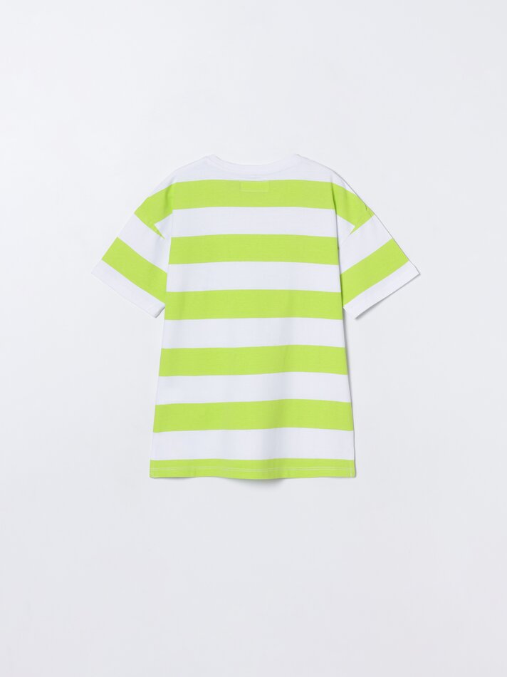 Camiseta listrada - Verde pistache