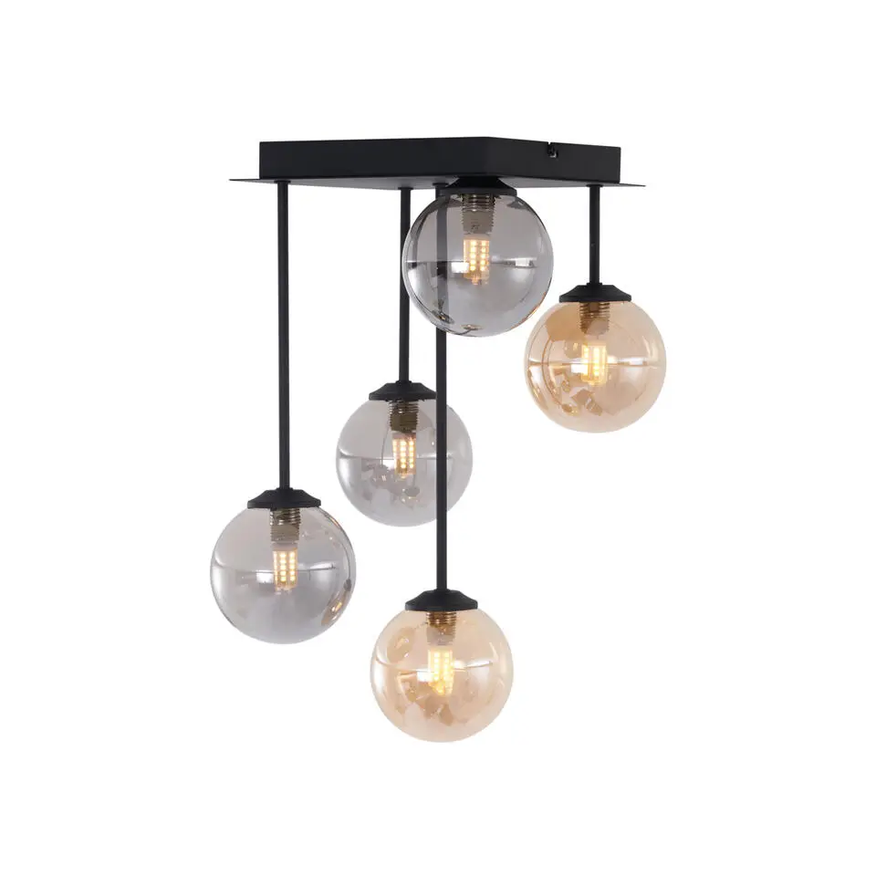 Qazqa plafondlampen athens zwart g9
