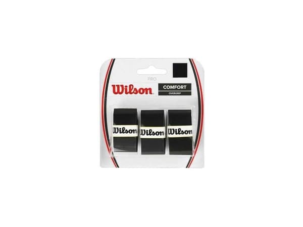 Wilson WRZ4014BK, Overgrep, Badminton, Tennis, Sort, Monokromatisk, 0,6 mm, 3 stykker
